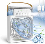 USB Personal Cooler, Mini Humidifier Fan with 7 Colors LED Light