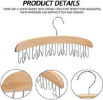 Wooden Hanger With 8 Hooks