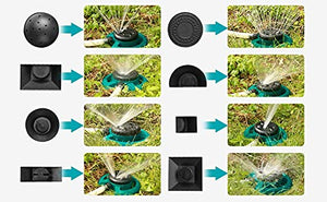 Automatic 360 ° Rotating Adjustable Round 3 Arm Lawn Water Sprinkler(Pipe connector screws included)
