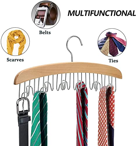 Wooden Hanger With 8 Hooks