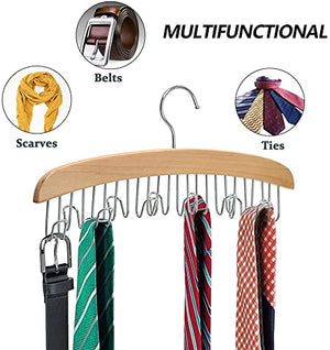 Wooden Hanger With 8 Hooks