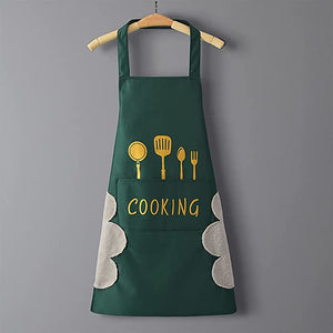 Waterproof Kitchen aprons for women and men with big Pocket and creative hand wipping