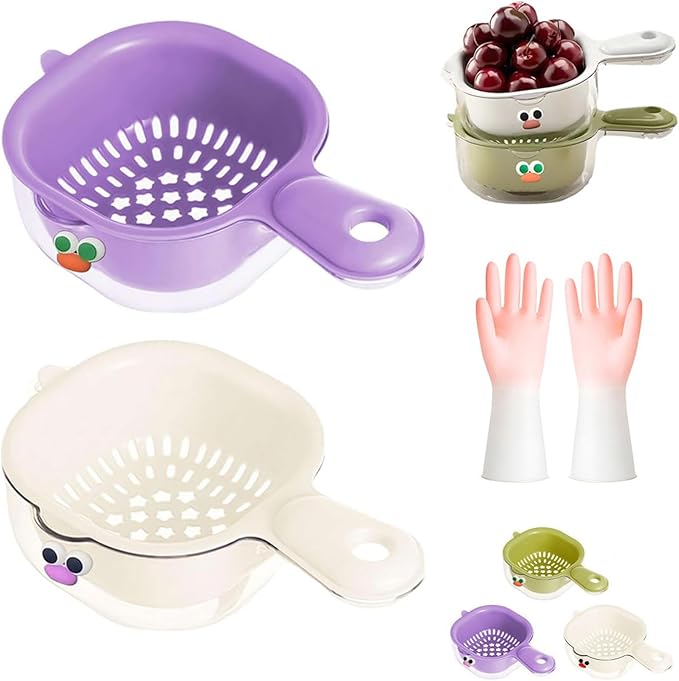 Dual-Layer Draining Basket with Handle