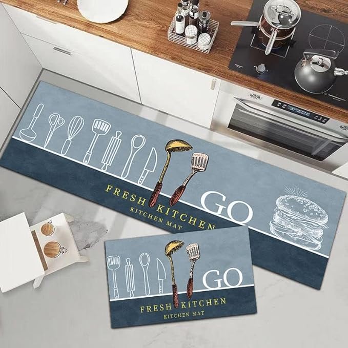 Home Premium Kitchen Mats for Floor(2 pcs combo)