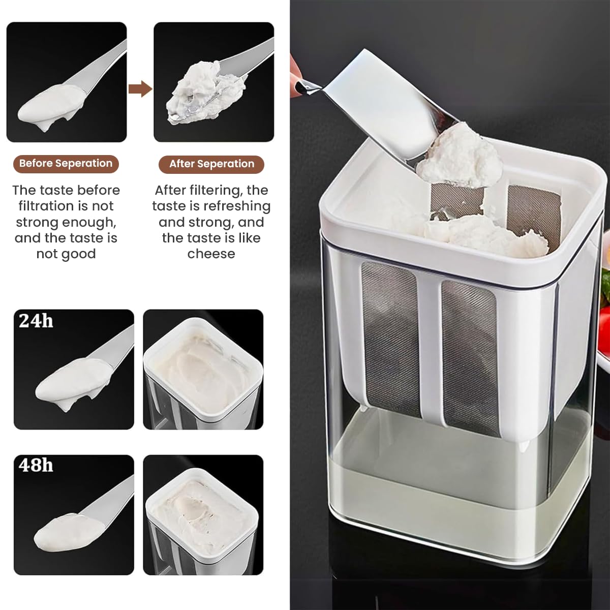 Multifunctional yoghurt Filter