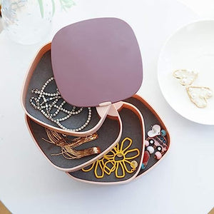 360 Degree Rotating 4 Layer Organizer Box with Mirror
