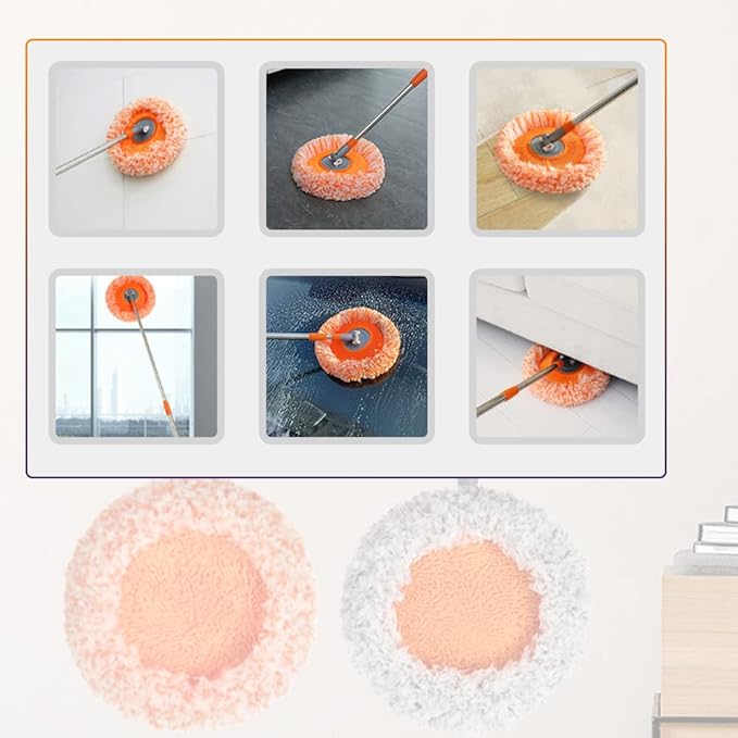 Orange Colour 360° Rotatable Adjustable Cleaning Mop