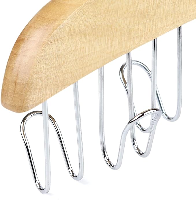 Wooden Hanger With 8 Hooks