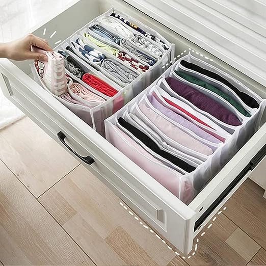 7 Compartment Transparent Clothes Storage Organiser