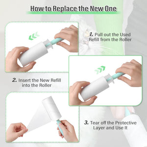 Sticky Lint Remover Roller Set of 1 Refill Rolls 60 Sheets