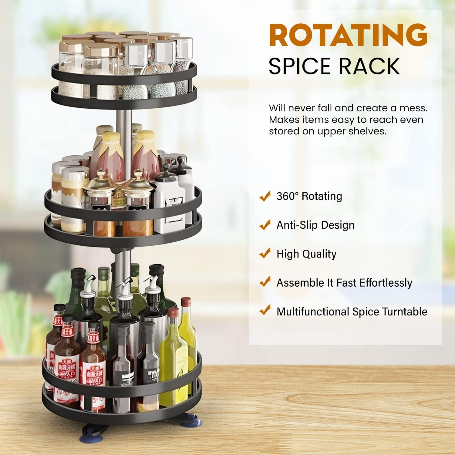 360° Rotatable Metal Storage Organizer