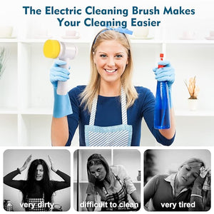 Electric Cleaning Brush with 3 Replaceable Brush Heads