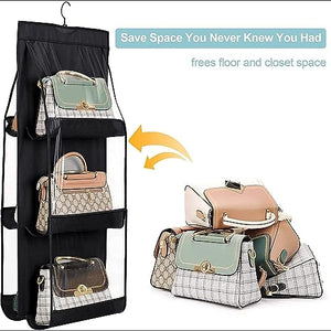 6 Pocket Foldable Hanging Purse Handbag Organizer