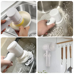 Electric Cleaning Brush with 3 Replaceable Brush Heads