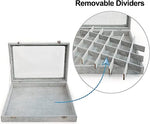 Jewelry Organizer Tray with Clear Lid 24 Grid Velvet Drawer