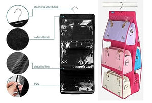 6 Pocket Foldable Hanging Purse Handbag Organizer