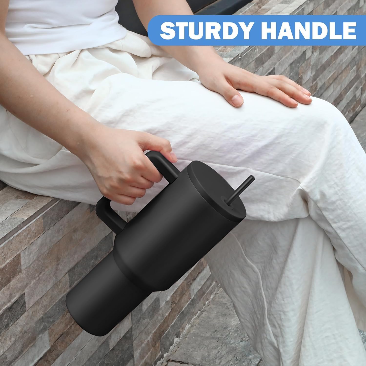 Stainless Steel Tumbler with lid and Straw 1000ML Cup