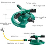 Automatic 360 ° Rotating Adjustable Round 3 Arm Lawn Water Sprinkler(Pipe connector screws included)