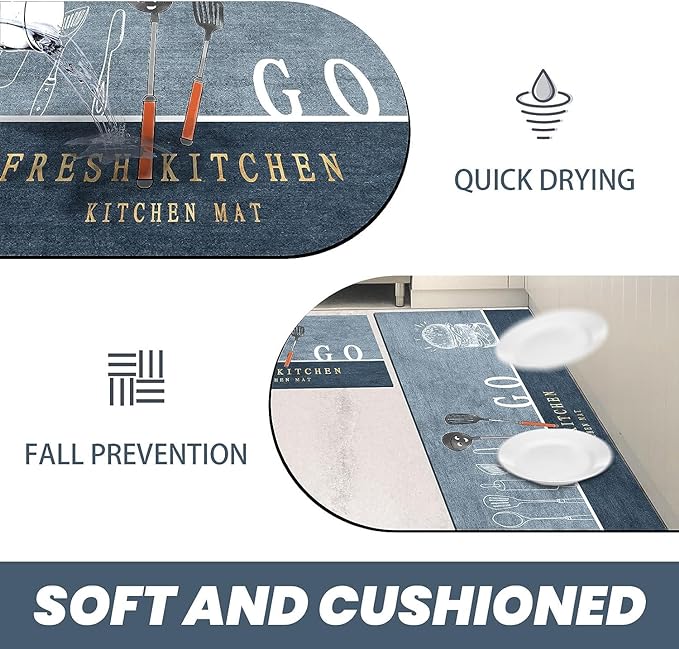 Home Premium Kitchen Mats for Floor(2 pcs combo)