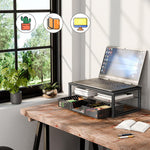 Monitor Stand Riser with Storage Organizer – Metal Mesh Desk Shelf