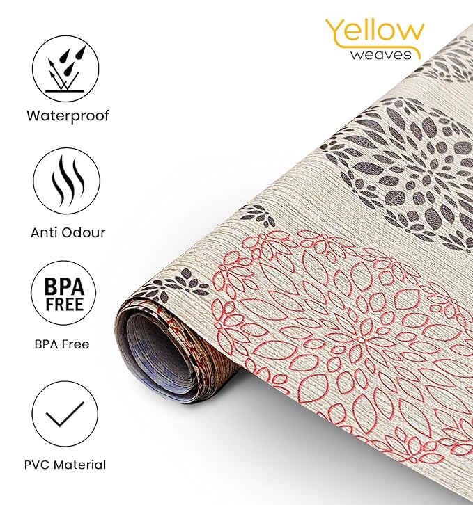 Yellow Weaves PVC Kitchen Mat (45cm X 10 Meters Roll, Multi Flakes)