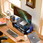 Monitor Stand Riser with Storage Organizer – Metal Mesh Desk Shelf