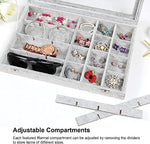 Jewelry Organizer Tray with Clear Lid 24 Grid Velvet Drawer