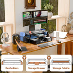 Monitor Stand Riser with Storage Organizer – Metal Mesh Desk Shelf