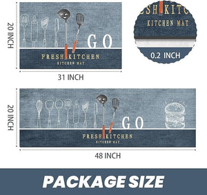 Home Premium Kitchen Mats for Floor(2 pcs combo)