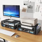 Monitor Stand Riser with Storage Organizer – Metal Mesh Desk Shelf