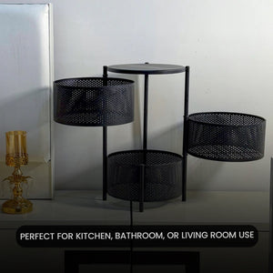3 Layer Premium Round Metal Trolley