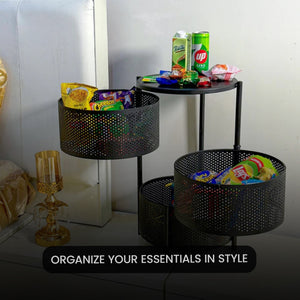 3 Layer Premium Round Metal Trolley