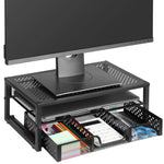 Monitor Stand Riser with Storage Organizer – Metal Mesh Desk Shelf