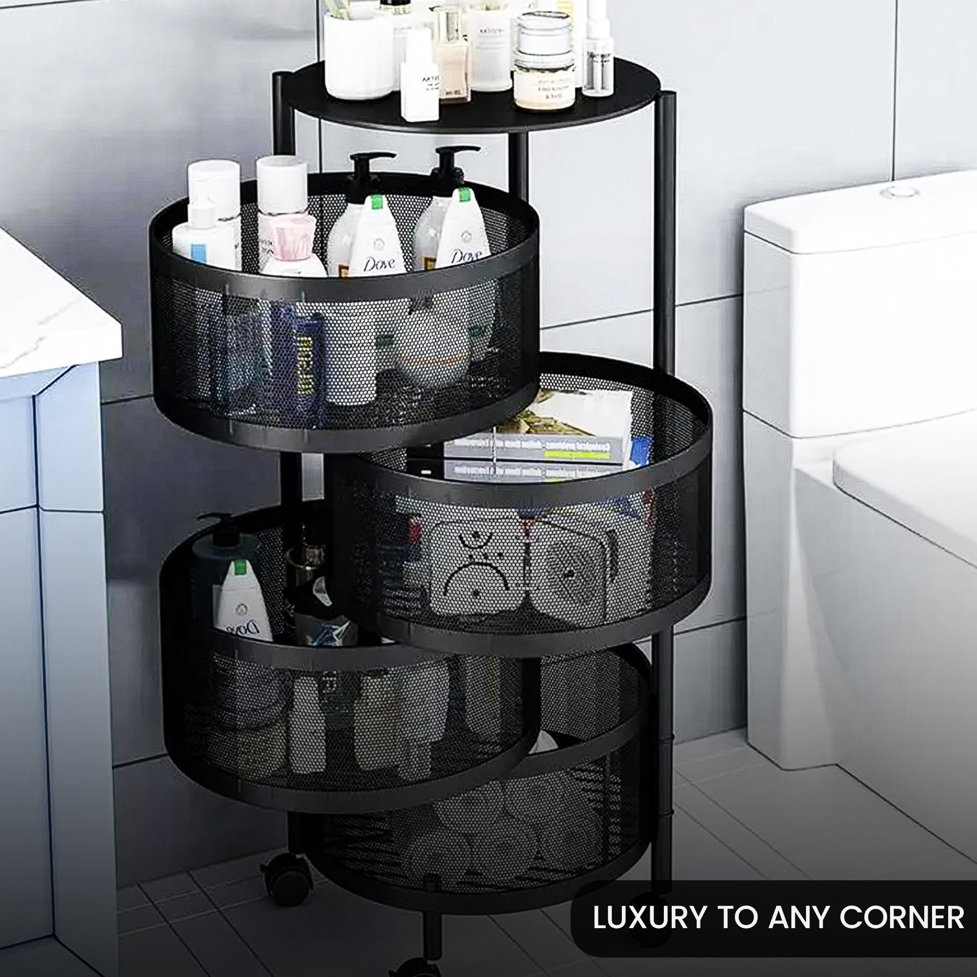 5 Layer Premium Round Metal Trolley