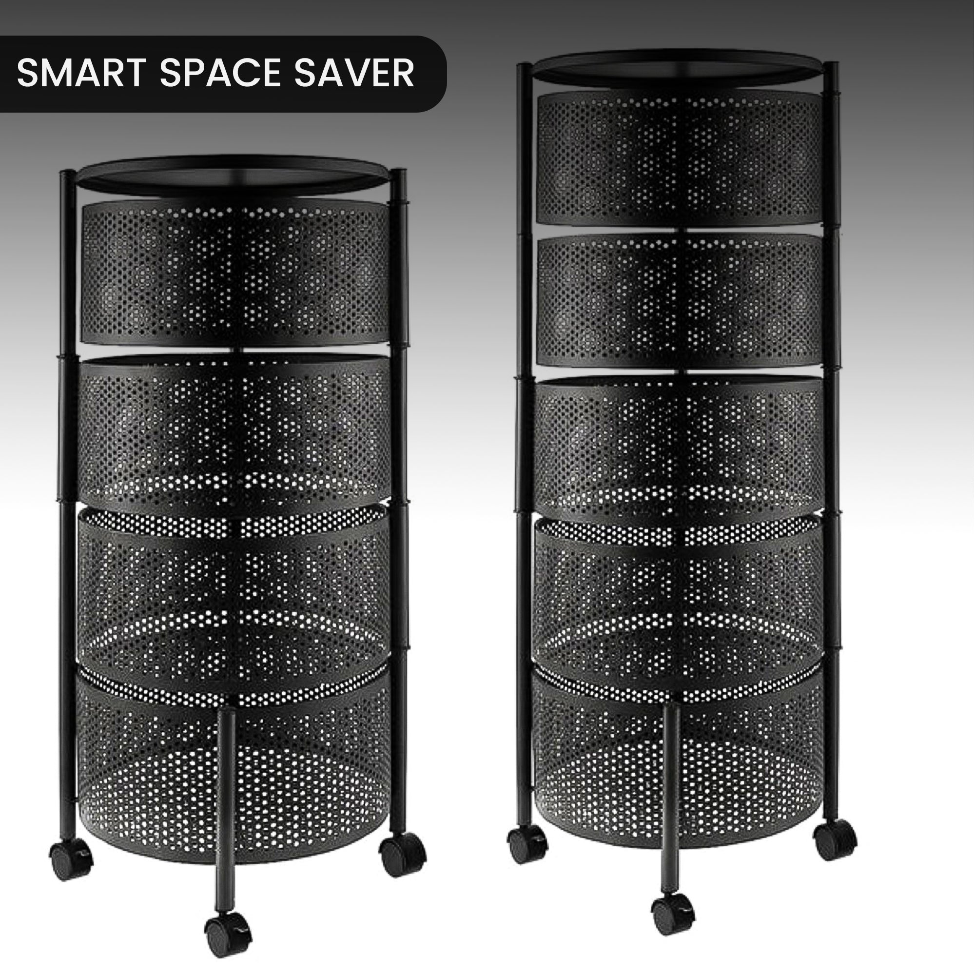 5 Layer Premium Round Metal Trolley