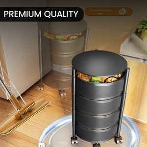 5 Layer Premium Round Metal Trolley