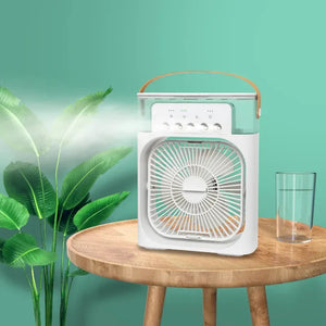 USB Personal Cooler, Mini Humidifier Fan with 7 Colors LED Light