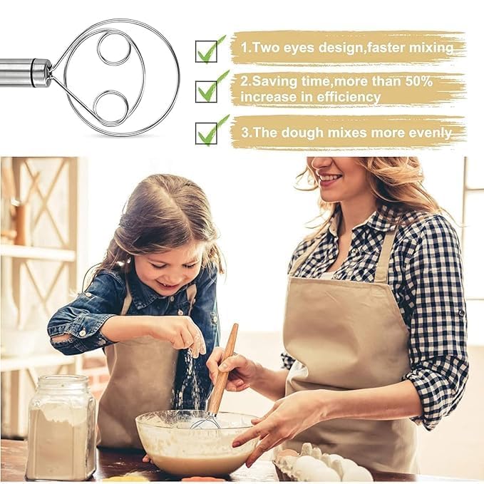 Aata stainless steel Dough whisk(Buy 1 get 1 Free )