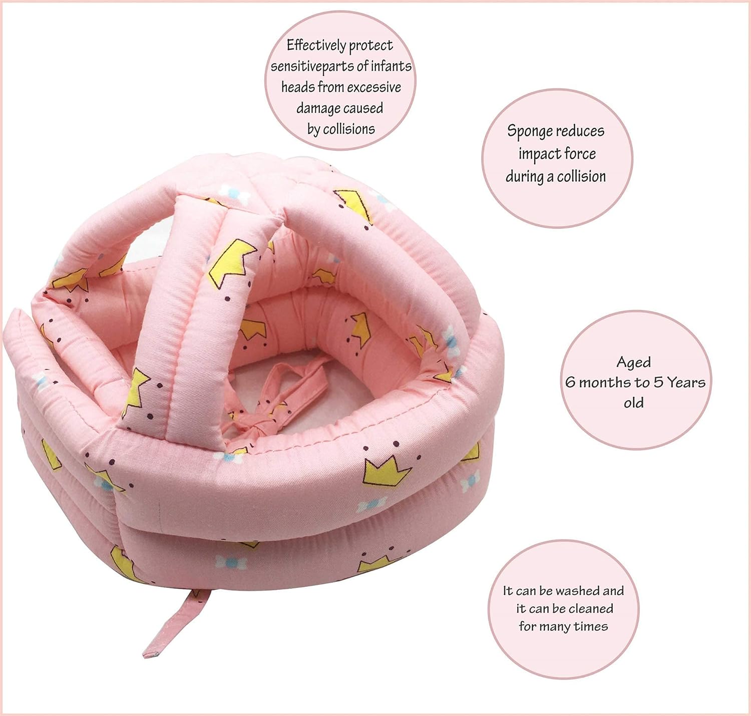 Baby head protector with adjustable headguard