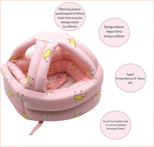 Baby head protector with adjustable headguard