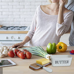 Ceramic Butter Dish with Wooden Lid & butter knife