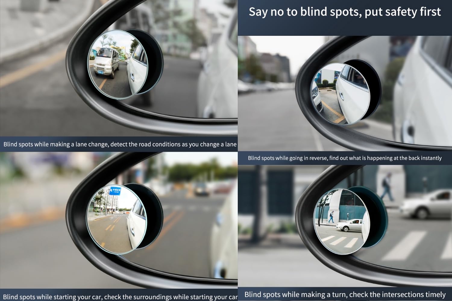 360 degree blind spot rear view mirror (Pack of 2)