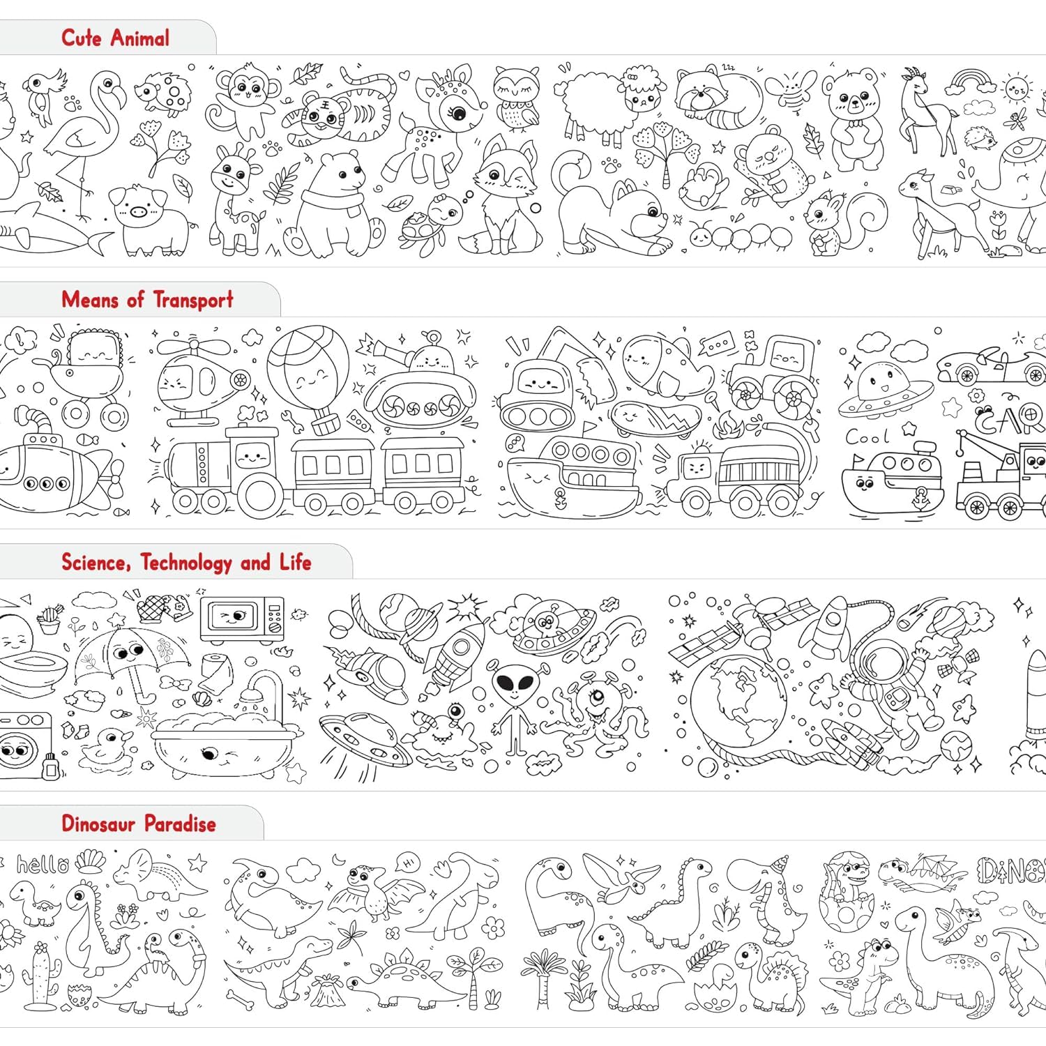Drawing Paper Roll Sheet Book for kids (30*300 cm)with adhesive