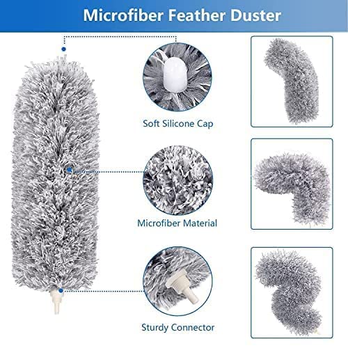 Microfiber Feather Duster with 100 inches expandable multipurpose use