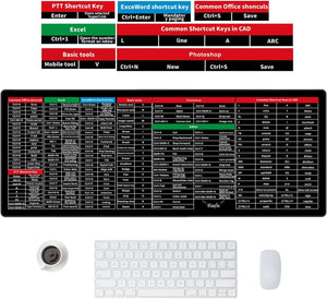 Anti-Slip Keyboard Pad with Office Excel Microsoft Software Shortcuts(80*30cm)