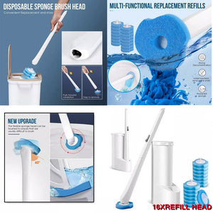 Disposable Toilet Brush set (8 sponge heads)